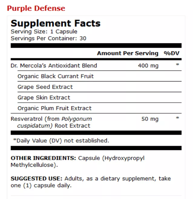 Bổ sung chất chống oxy hóa Resveratrol từ hạt nho Purple Defense Dr Mercola 3