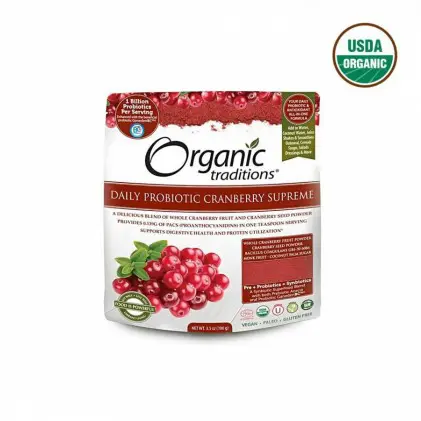 Lợi khuẩn cho đường ruột và hệ tiêu hóa Probiotic Organic Traditions Cranberry 60g 1