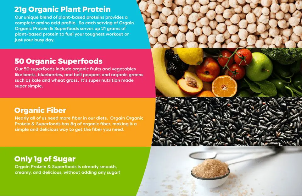 Bột protein thực vật hữu cơ & siêu thực phẩm Orgain Organic Protein & Superfoods Powder 17