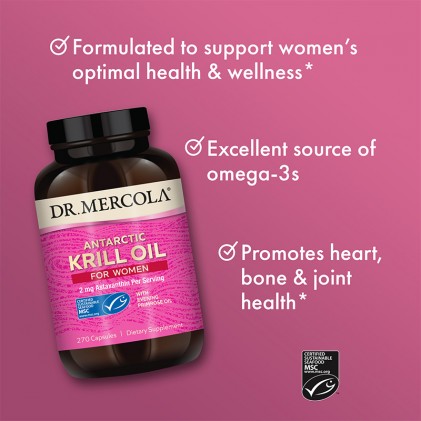 Cung cấp omega 3, dầu nhuyễn thể cho phụ nữ Krill Oil for Women Dr Mercola 4