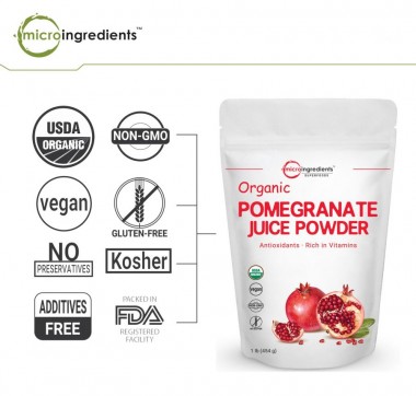 Bột lựu hữu cơ Micro Ingredients Pomegranate Juice Powder 454g 9