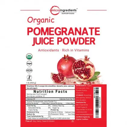 Bột lựu hữu cơ Micro Ingredients Pomegranate Juice Powder 454g 3