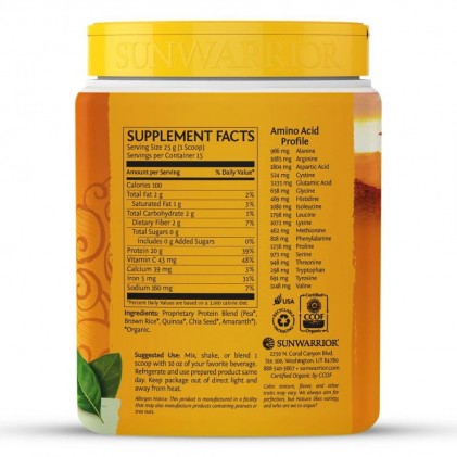 Bột protein thực vật hữu cơ Sunwarrior Classic Plus 8