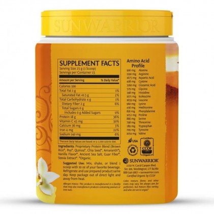 Bột protein thực vật hữu cơ Sunwarrior Classic Plus 12