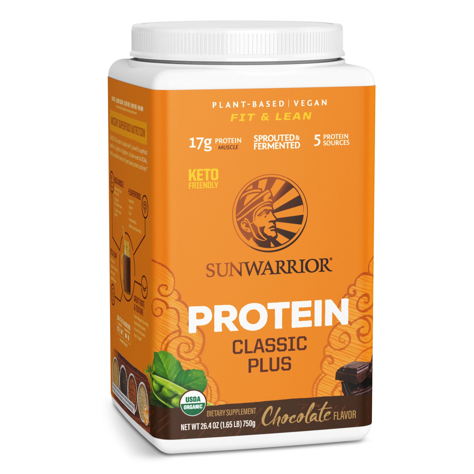 Bột protein thực vật hữu cơ Sunwarrior Classic Plus 18
