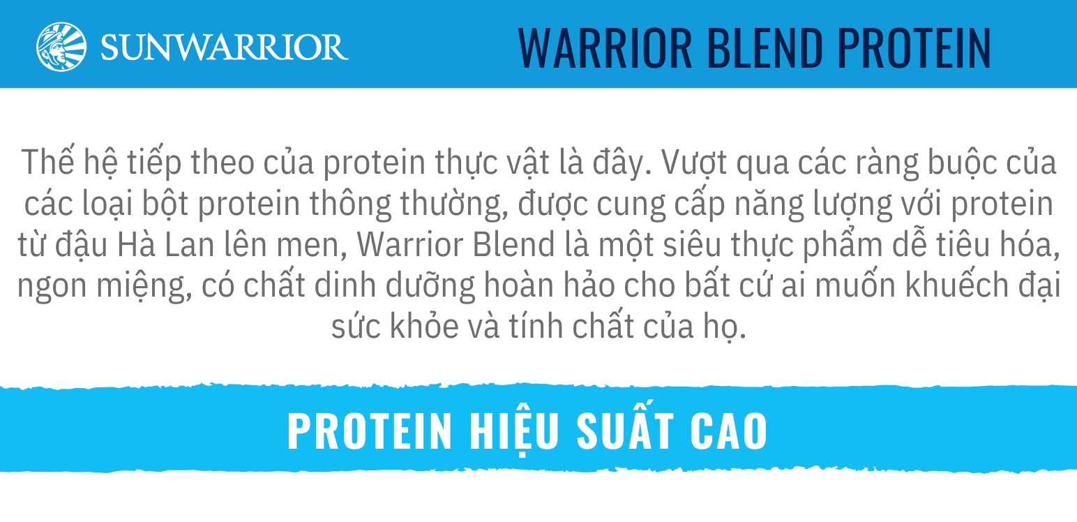 Bột protein thực vật hữu cơ Sunwarrior Warrior Blend 19