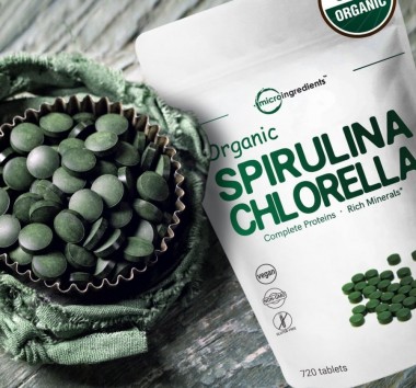 Viên tảo spirulina và chlorella hữu cơ Micro Ingredients 12
