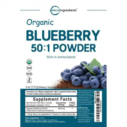 Bột việt quất hữu cơ Micro Ingredients Organic Blueberry 50:1 Concentrate Powder 2