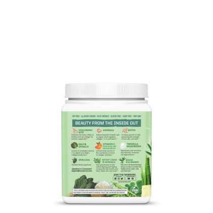 Bột tăng cường collagen với nhiều rau xanh & lợi khuẩn Sunwarrior Beauty Greens Collagen Booster - vị Pina Colada