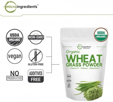 Bột cỏ lúa mì hữu cơ Micro Ingredients Organic Wheatgrass Powder 227g 8
