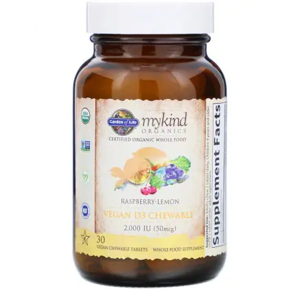 Vitamin D3 hữu cơ dạng viên nhai Mykind Organics 3