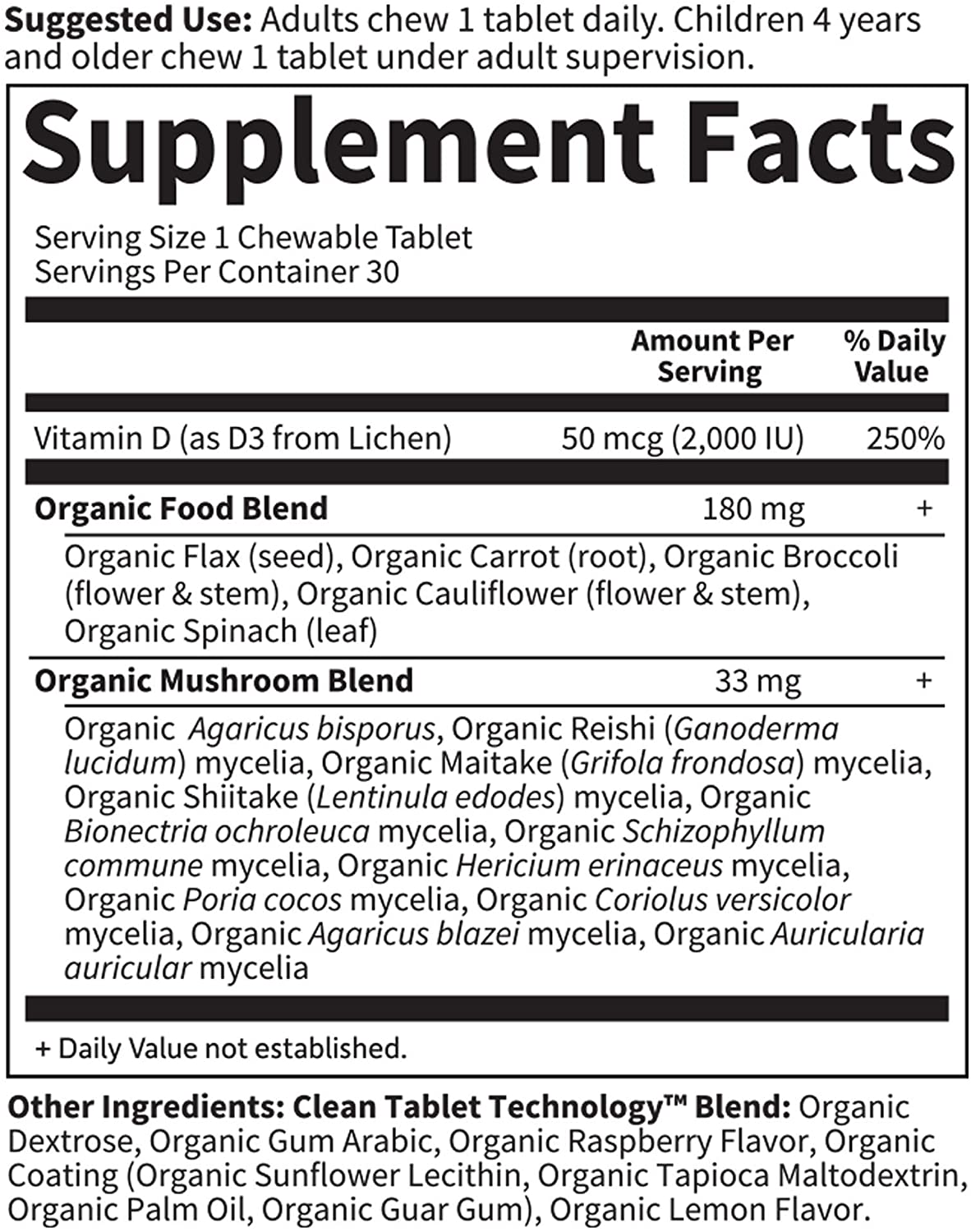Vitamin D3 hữu cơ dạng viên nhai Mykind Organics 4