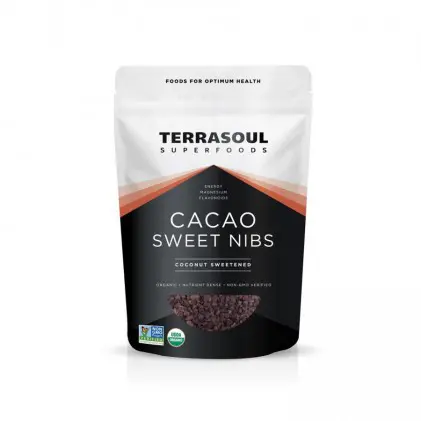 Cacao ngòi hữu cơ phủ hoa mật dừa Terrasoul CaCao Sweet Nibs 1