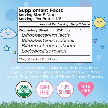 Dung dịch lợi khuẩn hữu cơ cho bé sơ sinh 6-12 tháng Mary Ruth's Liquid Probiotic for Infants 5
