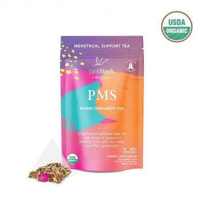 Trà giúp giảm đau trước kỳ kinh nguyệt & hỗ trợ chu kỳ kinh khỏe mạnh hữu cơ Pink Stork PMS Tea (30 cốc) 1