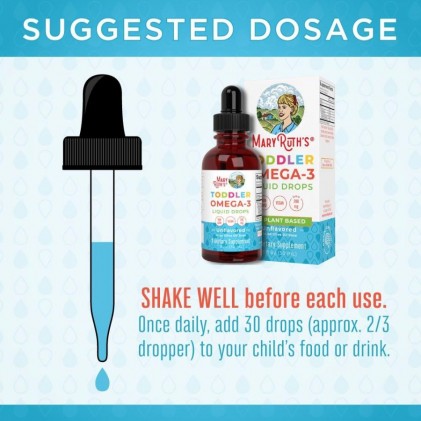 Omega 3 thuần chay từ tảo cho bé sơ sinh & trẻ em 0-3 tuổi Mary Ruth's Infant & Toddler Omega-3 Liquid Drops 3