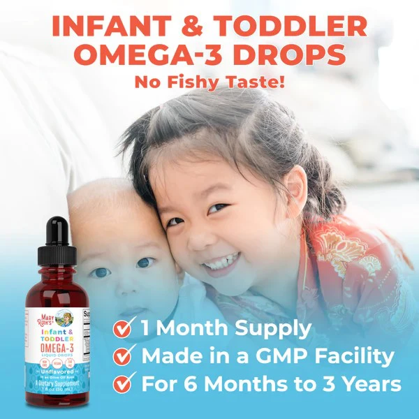 Omega 3 thuần chay từ tảo cho bé sơ sinh & trẻ em Mary Ruth's Infant & Toddler Omega-3 Liquid Drops 10