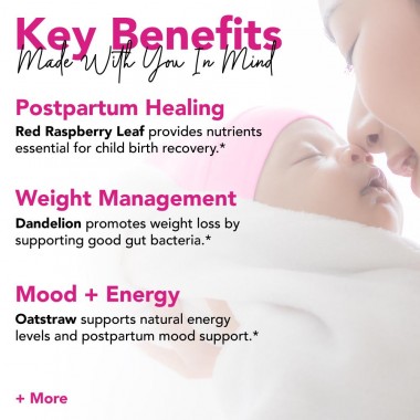 Trà phục hồi cơ thể sau sinh hữu cơ Pink Stork Postpartum Recovery Tea (30 cốc) 28