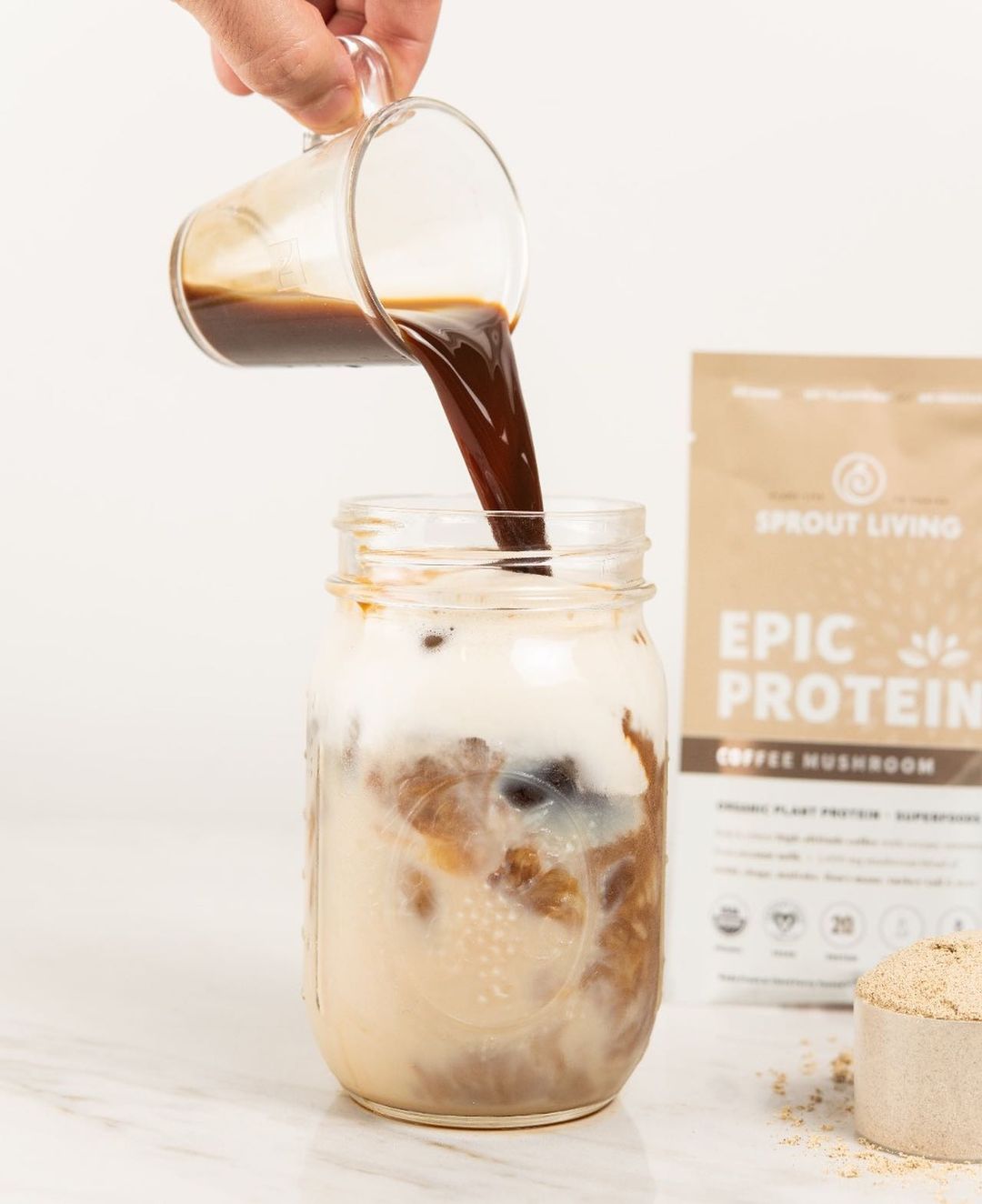 Protein thực vật & siêu thực phẩm Sprout Living Premium Superfood Protein, Complete Coffee 15