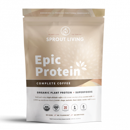 Protein thực vật & siêu thực phẩm Sprout Living Premium Superfood Protein, Complete Coffee 1
