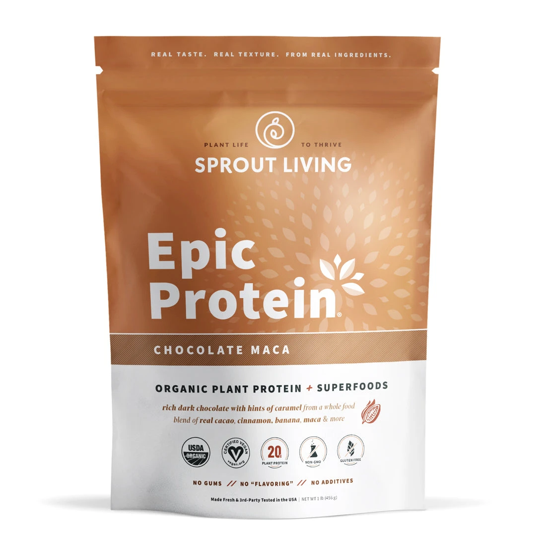 Protein thực vật & siêu thực phẩm Sprout Living, Epic Protein, Organic Plant Protein, Chocolate Maca 11