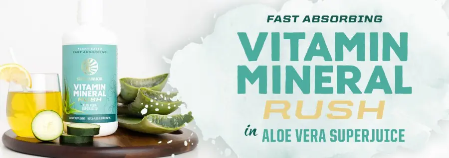 Dung dịch bổ sung vitamin & khoáng chất & nước ép trái cây Sunwarrior Vitamin Mineral Rush in Aloe Vera Superjuice 15
