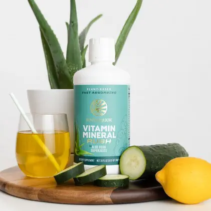 Dung dịch bổ sung vitamin & khoáng chất & nước ép trái cây Sunwarrior Vitamin Mineral Rush in Aloe Vera Superjuice 5