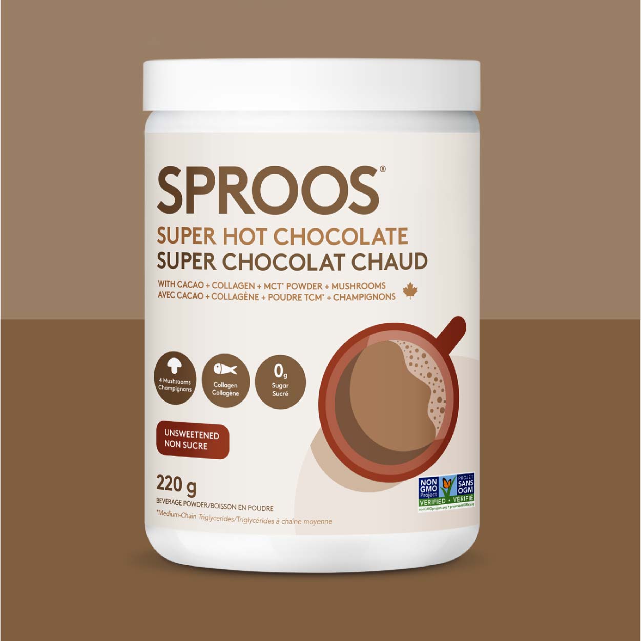 Thức uống healthy từ cacao, nấm, collagen thủy phân từ cá  Sproos Super Hot Chocolate