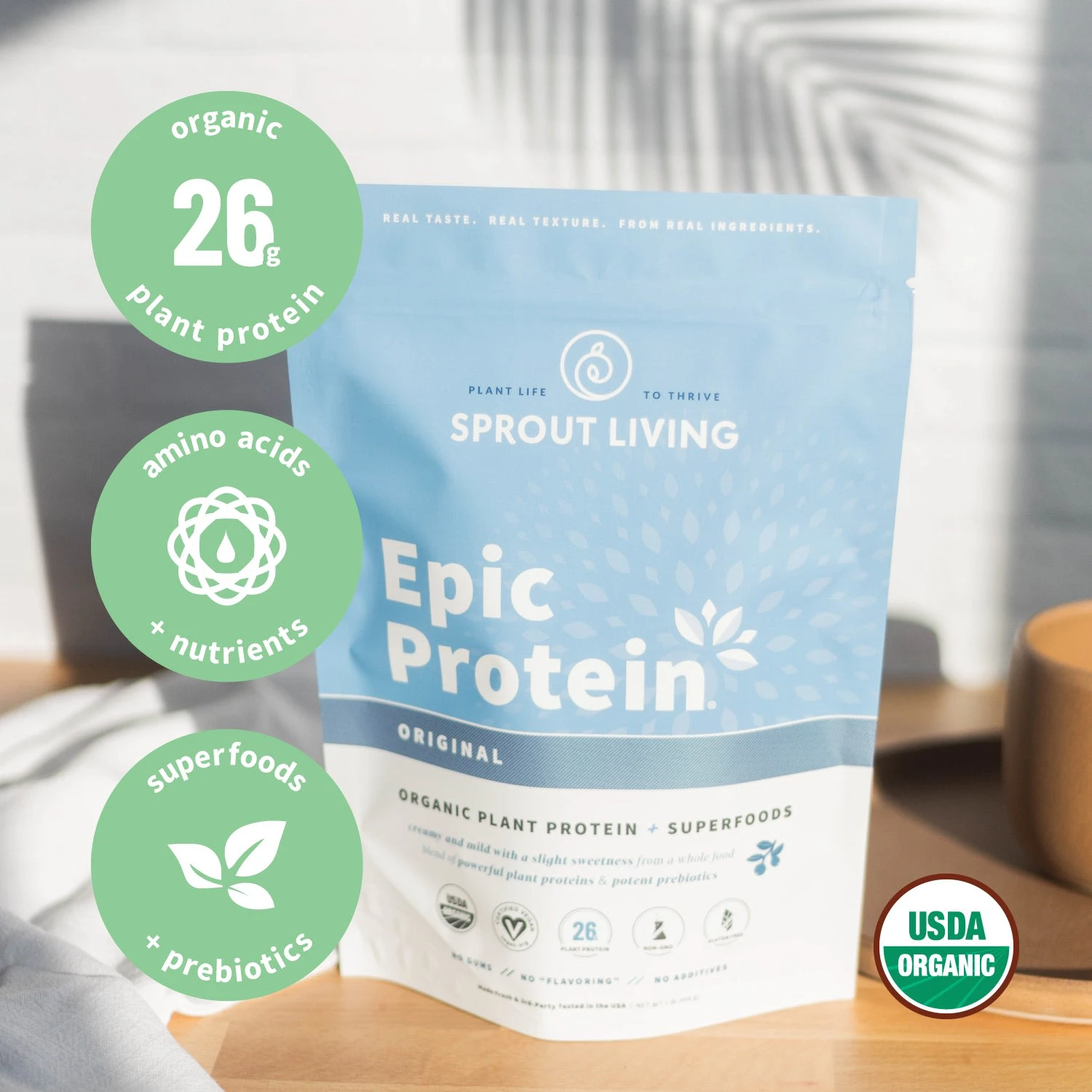 Protein không vị Sprout Living Organic Plant Protein 5