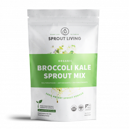 Hỗn hợp bột bông cải xanh nảy mầm & cải xoăn nảy mầm hữu cơ Sprout Living Broccoli & Kale 1