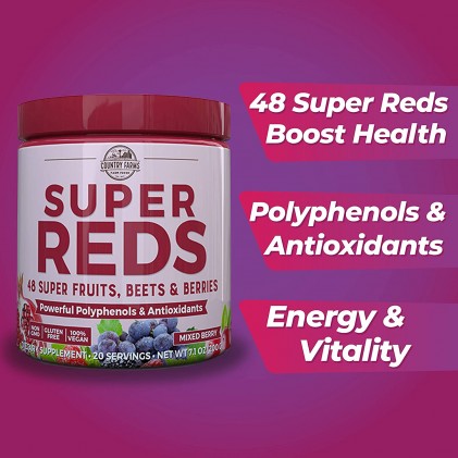 Bột 40+ siêu trái cây và quả mọng Country Farms Super Reds 3