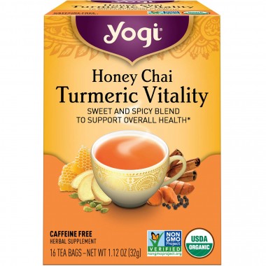 Trà tăng cường sức khỏe tổng quát Yogi Honey Chai Turmeric Vitality Tea