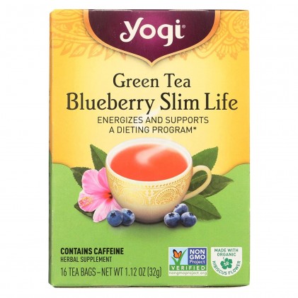 Trà hỗ trợ giảm cân Yogi Green Tea Blueberry Slim Life Tea 1