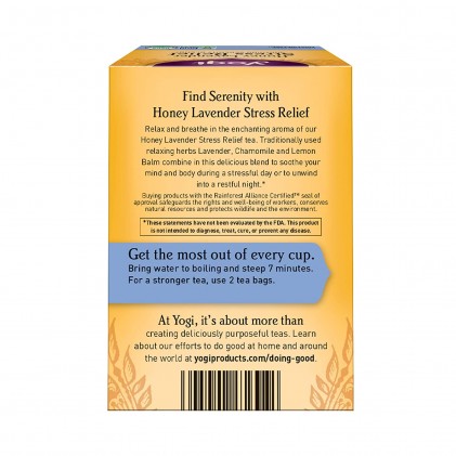 Trà làm giảm căng thẳng & cải thiện giấc ngủ Yogi Honey Lavender Stress Relief Tea 2