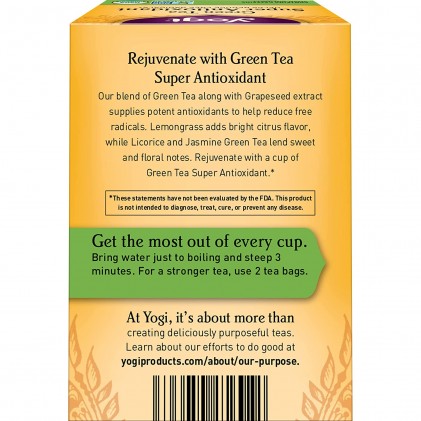 Trà cung cấp chất chống oxy hóa Yogi Green Tea Super Antioxidant 2