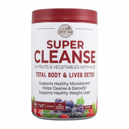 Hỗn hợp 34 siêu thực phẩm giúp thải độc cơ thể & gan Country Farms Super Cleanse 1