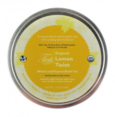 Trà Heavenly Tea Organic Lemon Twist, Loose Leaf Black Tea Tin
