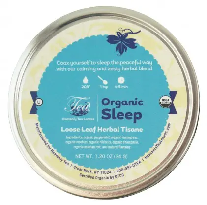 Trà Heavenly Tea Organic Sleep, Loose Leaf Herbal Tea Tin 1