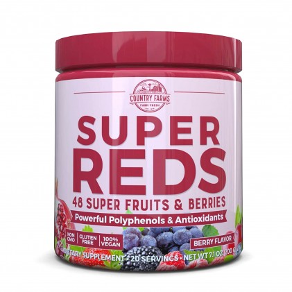 Bột 40+ siêu trái cây và quả mọng Country Farms Super Reds 1