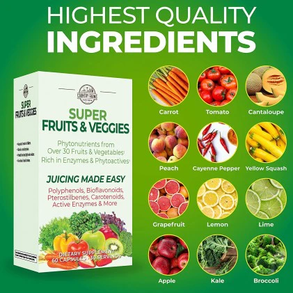 Viên uống hơn 30 loại rau củ Country Farms Super Fruit and Veggies Capsules 4