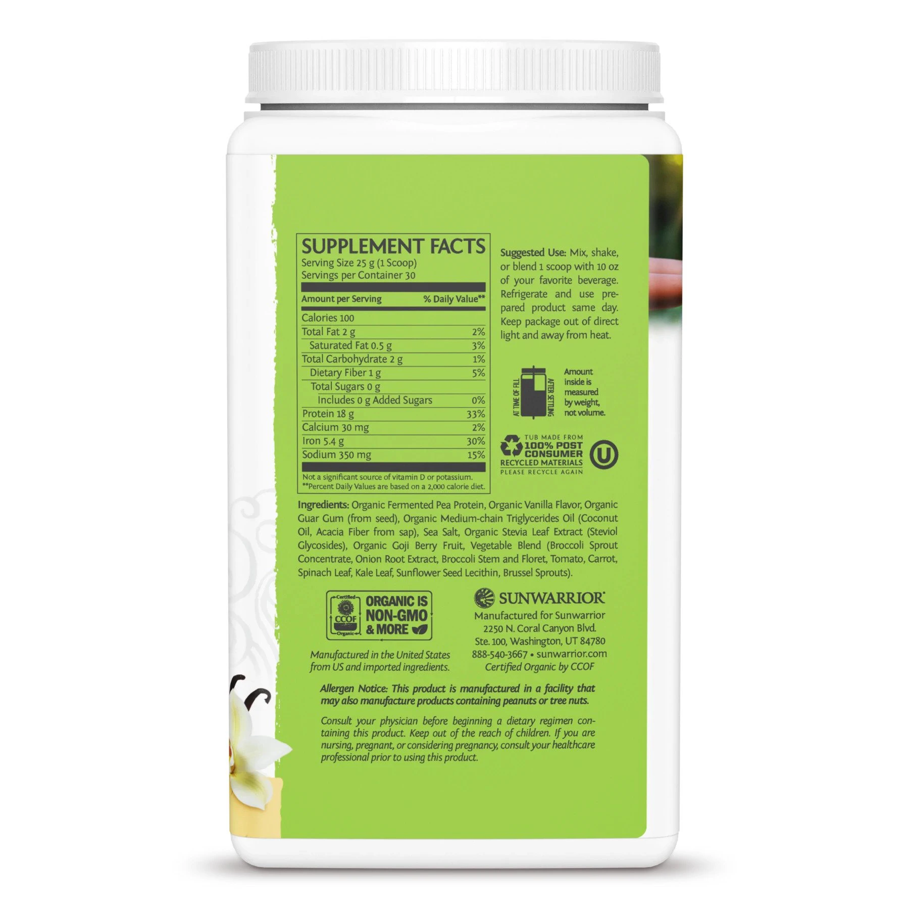 Cung cấp rau xanh & protein thực vật Sunwarrior Clean Greens & Protein 14