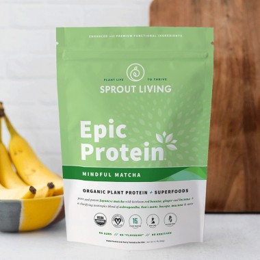 Protein thực vật hữu cơ Sprout Living Epic Protein Mindful Matcha