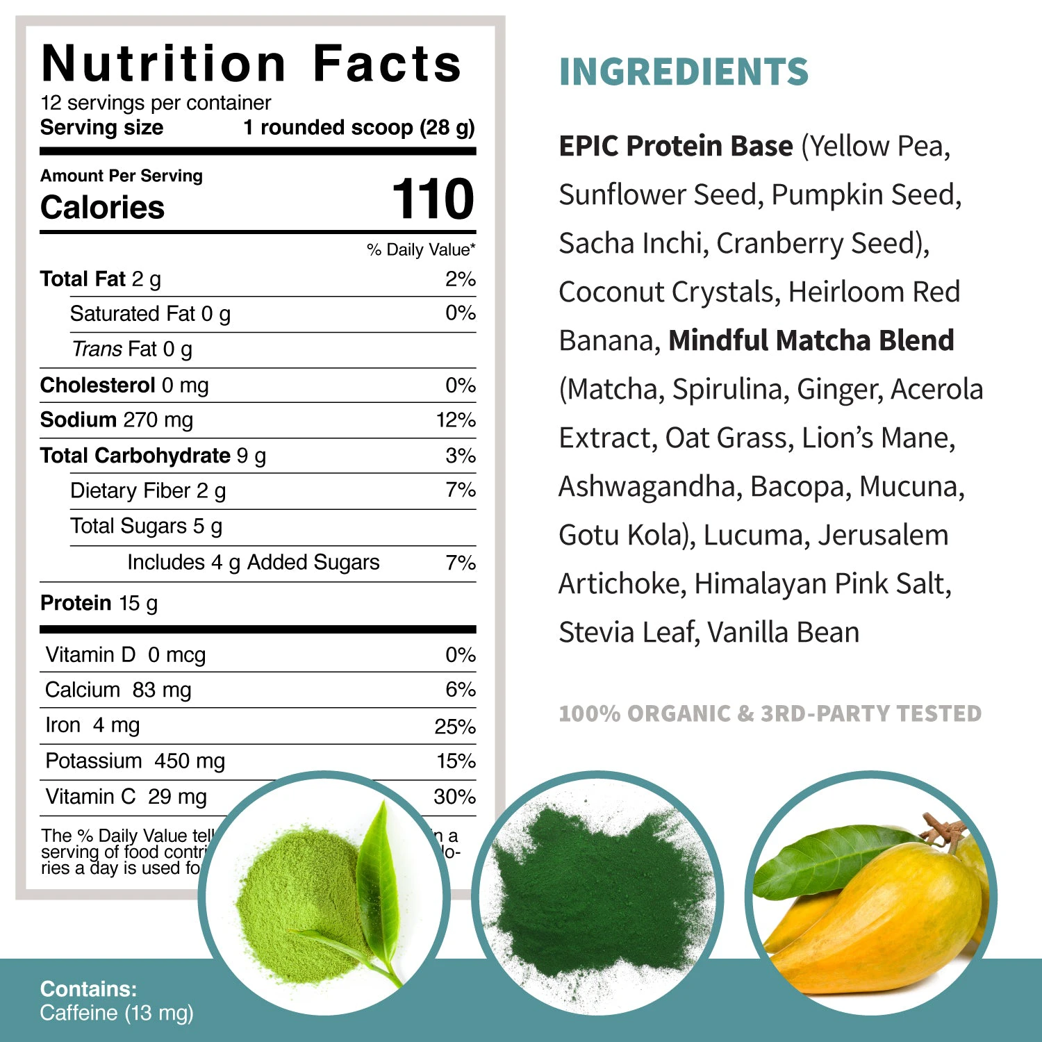 Protein thực vật hữu cơ Sprout Living Epic Protein Mindful Matcha 4
