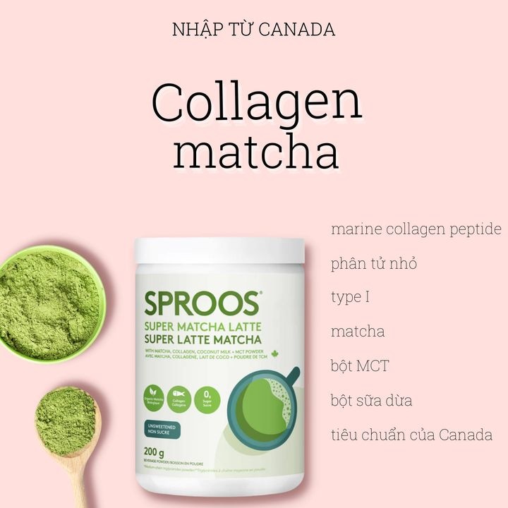 Thức uống healthy từ matcha & collagen thủy phân từ cá Sproos Super Matcha Latte 2