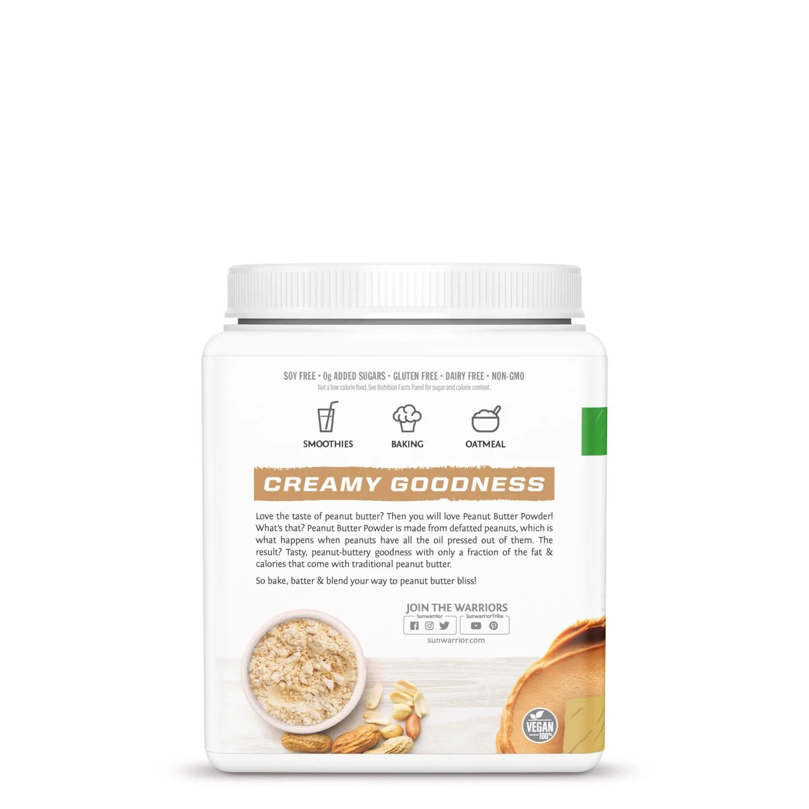 Bột bơ đậu phộng hữu cơ Sunwarrior Organic Peanut Butter Powder 15