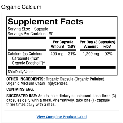 Canxi hữu cơ Dr Mercola Organic Calcium 9