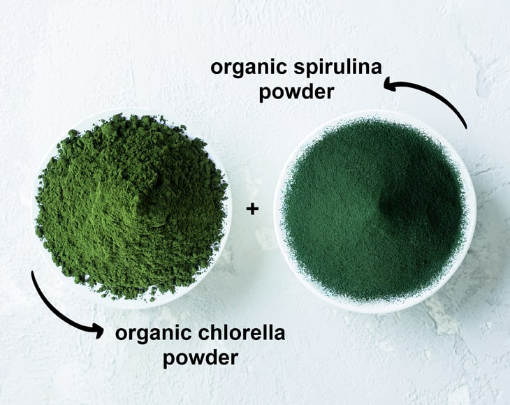 Bột hỗn hợp tảo spirulina và chlorella hữu cơ Food To Live Organic Algae Powder Mix 7