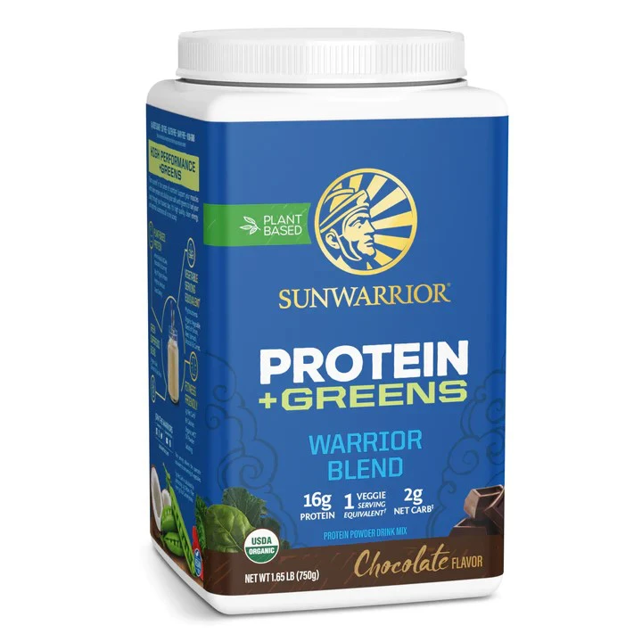 Bột protein thực vật hữu cơ thêm rau xanh Sunwarrior Warrior Blend Plus Greens 20