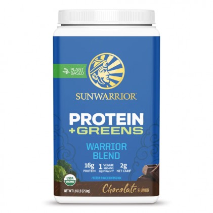 Bột protein thực vật hữu cơ thêm rau xanh Sunwarrior Warrior Blend Plus Greens 10