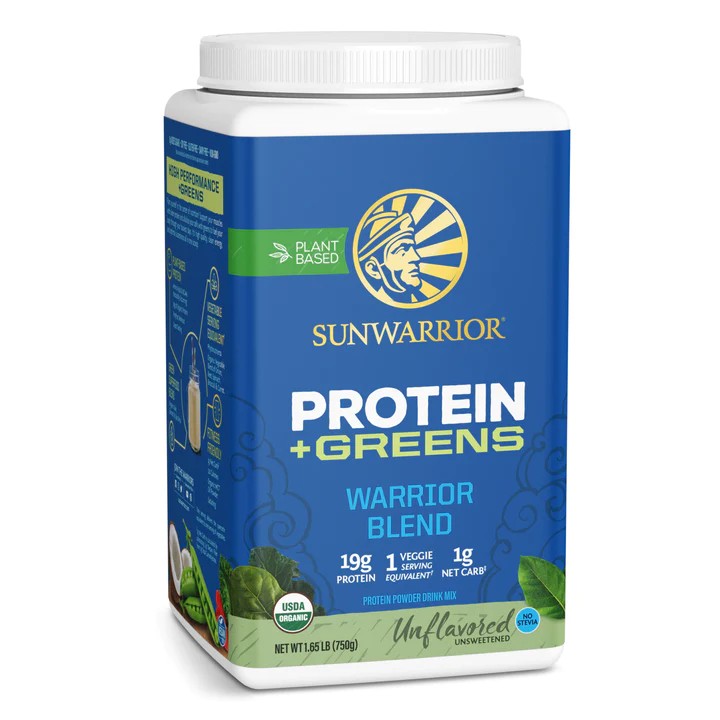 Bột protein thực vật hữu cơ thêm rau xanh Sunwarrior Warrior Blend Plus Greens 17